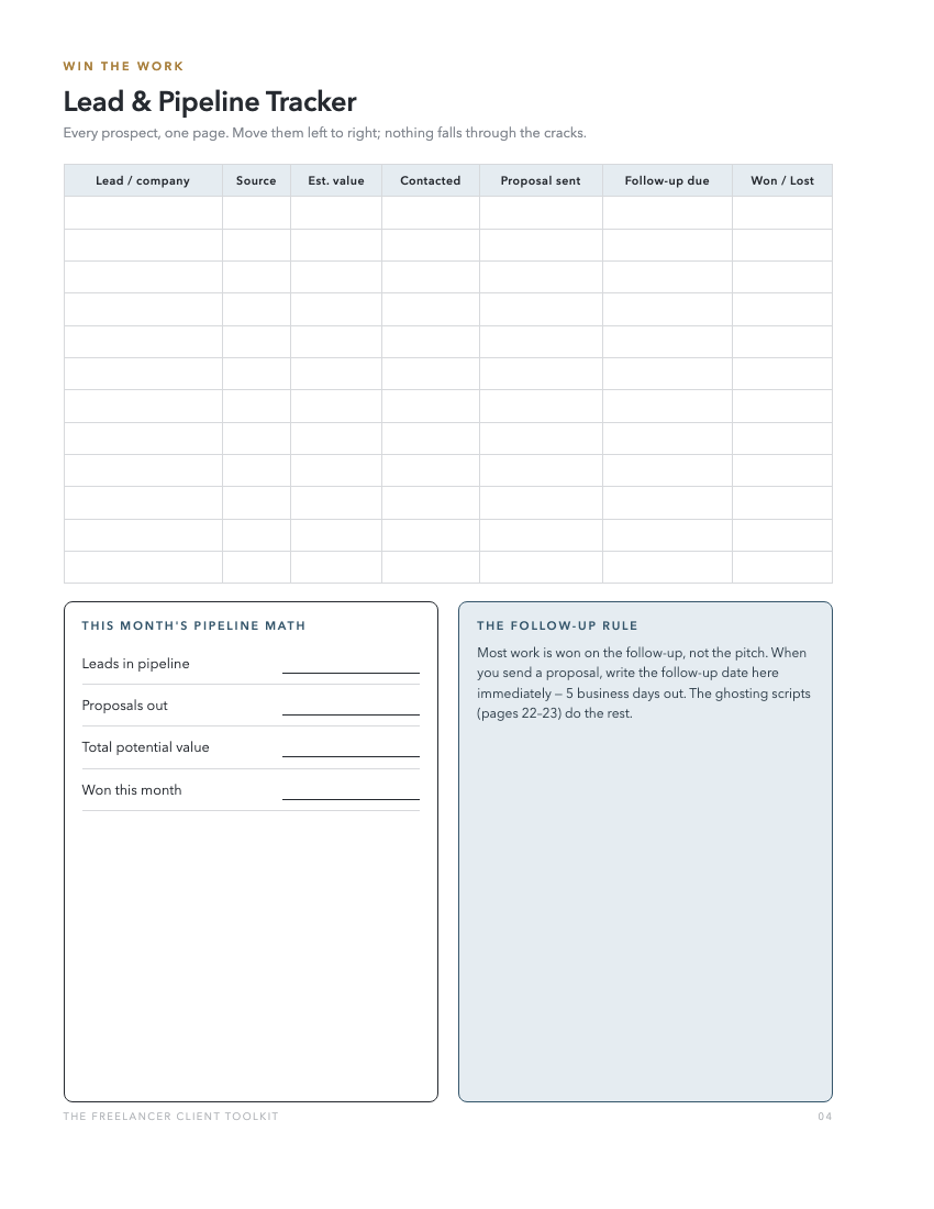 Lead and pipeline tracker